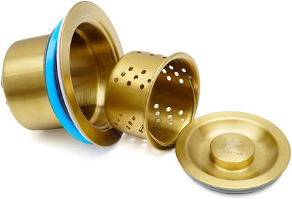 STARSTAR 3-1/2in Stainless Steel Sink Drain Kit with Removable Deep Basket and Sealing Lid