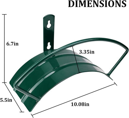 Eastrans Deluxe Wall Mount Garden Hose Hanger Duty Metal Hose Holder Easily Holds 125 3/4’’ Hose Solid Steel Extra Bracing Forest Green