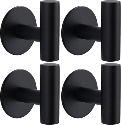 Bntuk Adhesive Hooks Heavy Duty Wall Hooks Stainless Steel Waterproof Shower Hook, Adhesive Holder Coat Hook for Hanging, Wall Mounted Towel Hooks for Bathroom Glass Window- 2 Pack