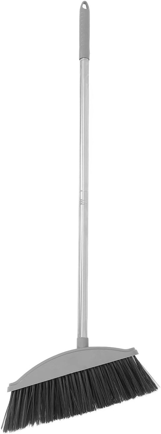 Toyvian Heavy Duty Outdoor Broom with Long Handle, Angled Bristles for Indoor and Garage Cleaning, Commercial Grade Home Sweeping Tool for Pet Hair and Dust Removal