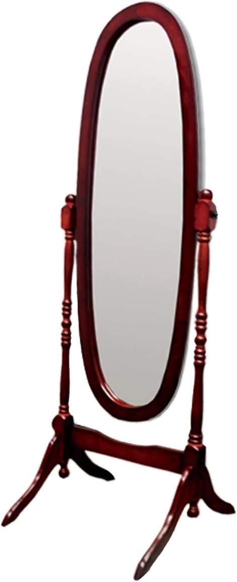 HomeStock Cheval Floor Mirror - Full Length Standing Mirror - Natural Wood Frame - Adjustable Tilt Mirror