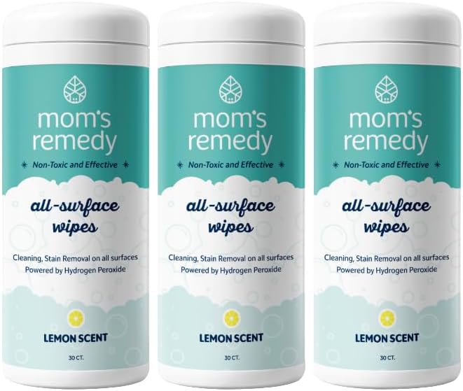 MOMREMEDY Hydrogen Peroxide Cleaning Wipes | All Purpose Cleaner and Stain Remover | Multipurpose for Home, Kitchen, Bathroom, All Surfaces | Non-Toxic