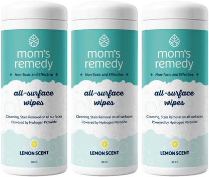 MOMREMEDY Hydrogen Peroxide Cleaning Wipes | All Purpose Cleaner and Stain Remover | Multipurpose for Home, Kitchen, Bathroom, All Surfaces | Non-Toxic