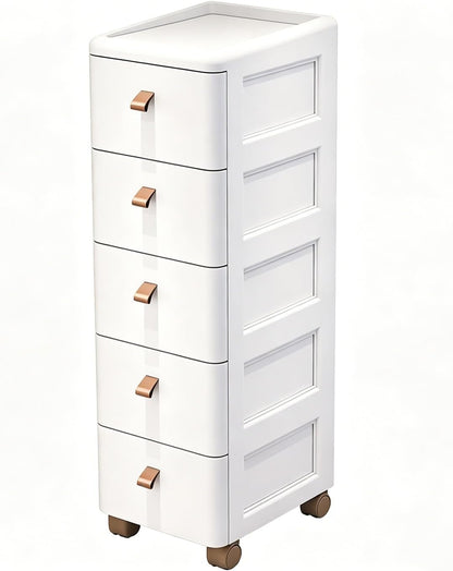 Slim Rolling Storage Cart for Narrow Gaps, 7-Tier Tall Narrow Storage Cabinet with Wheels, Space Saving Organizer for Kitchen, Bathroom, Laundry(A,30cm/11.8in 3-Tier)