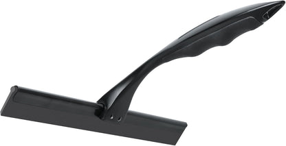 YUNIKO Shower Squeegee – Black Stainless Steel Shower squeegee with Silicone Blade for Shower Doors, Windows, Mirrors, Tiles & Car Windows – Includes 2 Adhesive Hooks, Assembly Tool & Microfiber Cloth