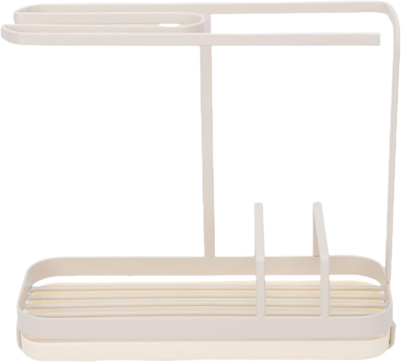 Brrnoo Milk Yellow Sponge Holder with Drainage System – Wall-Mounted Kitchen Sink for Dishcloths & Scrubbers，Metal Rack