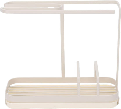 Brrnoo Milk Yellow Sponge Holder with Drainage System – Wall-Mounted Kitchen Sink for Dishcloths & Scrubbers，Metal Rack