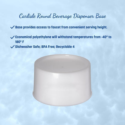 Carlisle FoodService Products Round Beverage Dispenser, Durable Drink Dispenser with Spigot and Sturdy Base for Catering, Events, and Parties, Plastic, 5 Gallons, Black