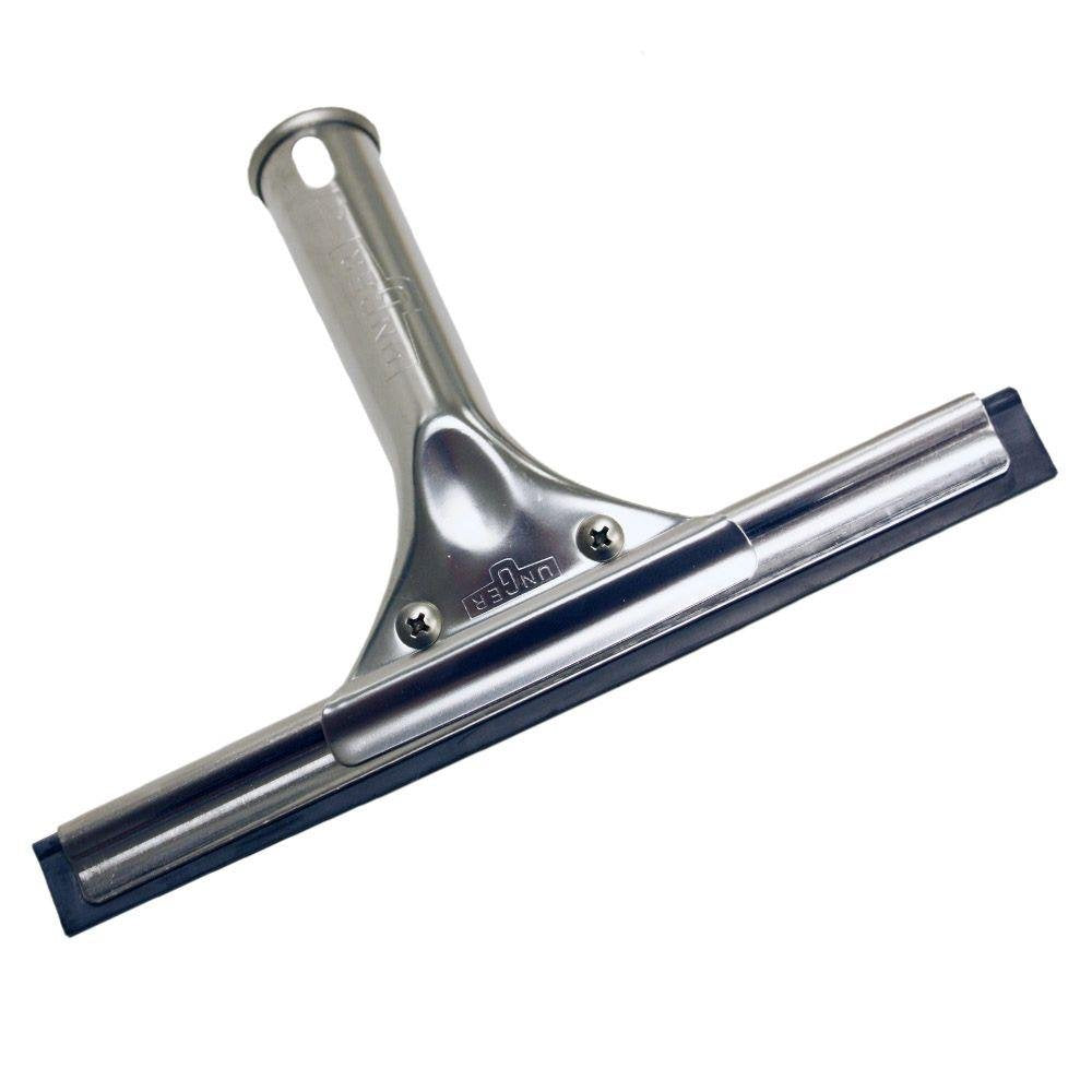 Unger Professional Stainless Steel Heavy-Duty Squeegee, 12", Silver