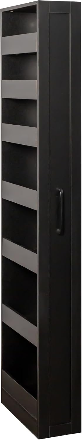 68'' Tall Narrow Storage Cabinet with Handle & Wheels, 7 Tier Pull-Out Kitchen Pantry Cart, Rolling Slim Freestanding Organizers Shelf Spice Rack for Small Spaces (White-Wheels, 7 Tier)