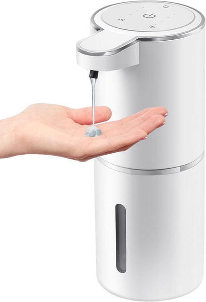 Automatic Foaming Soap Dispenser,4-Level Adjustable Foam, Wall Mount, USB Rechargeable,12.8oz/ 380ml,Touchless Hand & Dish Soap Dispenser for Bathroom, Kitchen,Hotel, Restaurant