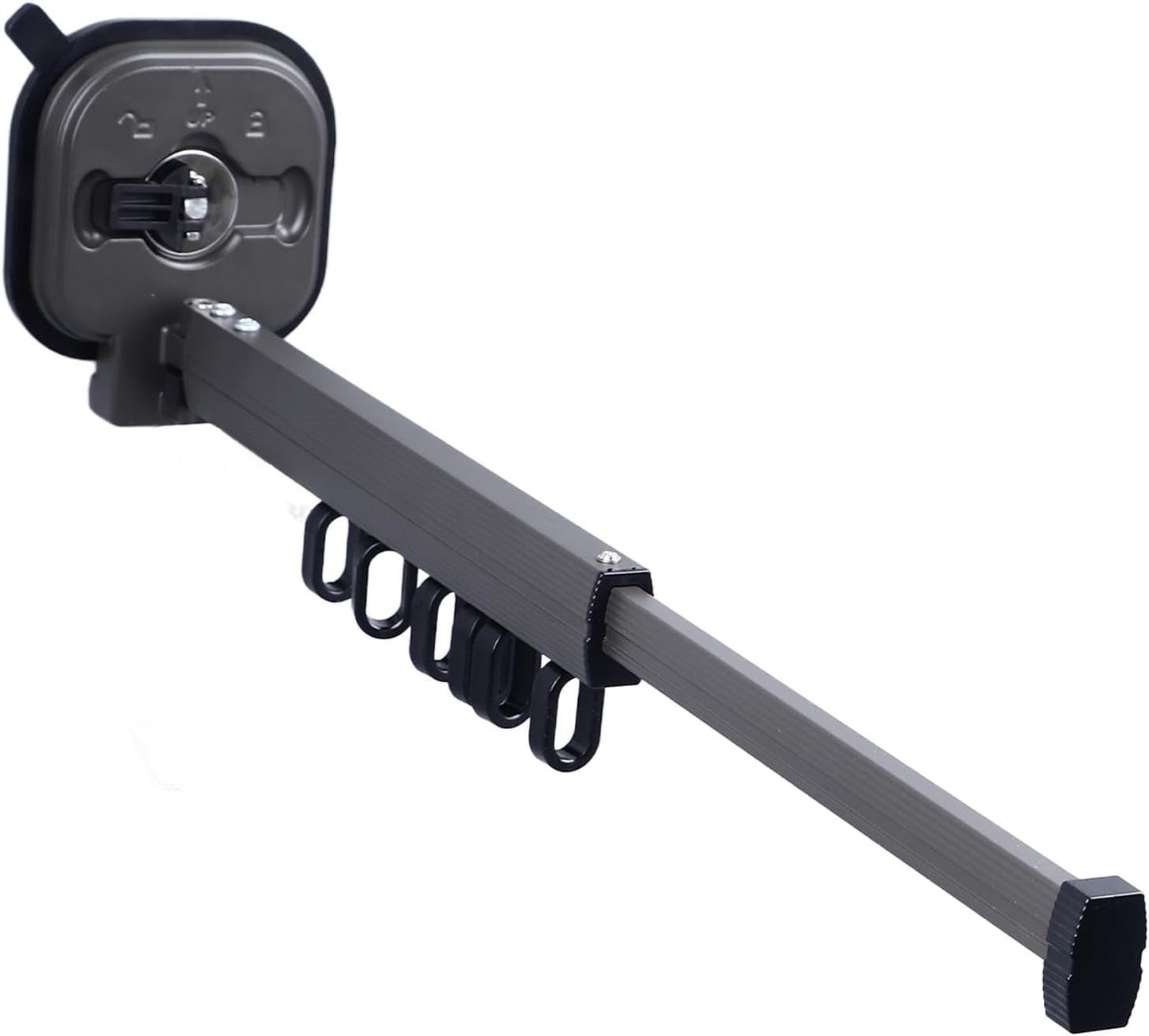 Rengue Wall Mounted Racks Wall Mount Folding Clothes Drying Rack Aluminum Alloy 59cm Retractable Laundry Rack, Strong Suction Cup for Smooth Surfaces Bathroom Balcony RV Drying Supplies