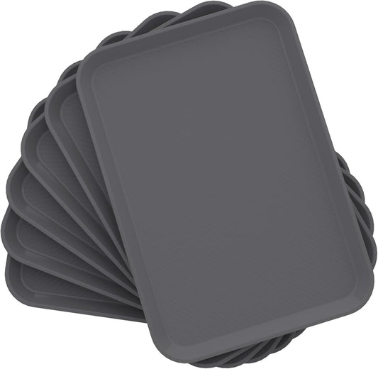 Boot Tray Indoor/Outdoor Utility Shoes Mat for Entryway, Multipurpose Pet Food Tray, Dog Cat Bowl Mat, Grey (Pack of 6)