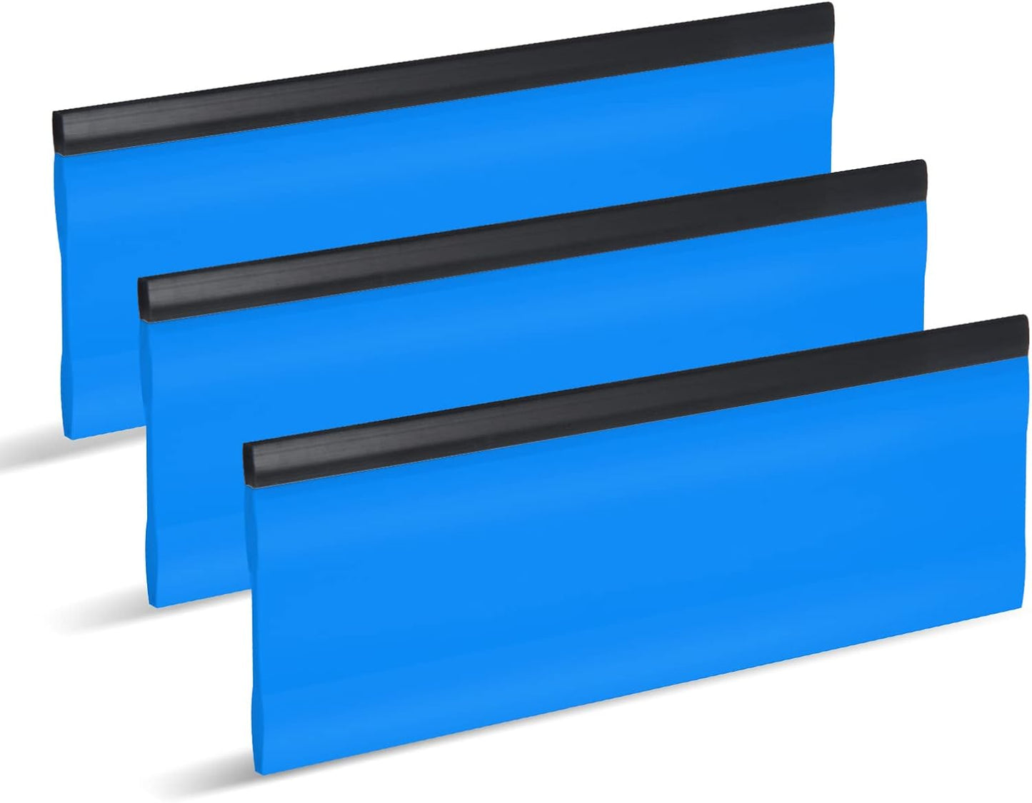 FOSHIO 6 Inch Rubber Squeegee for Kitchens, Glass, Shower and Car Windows, Pack of 3 (White)