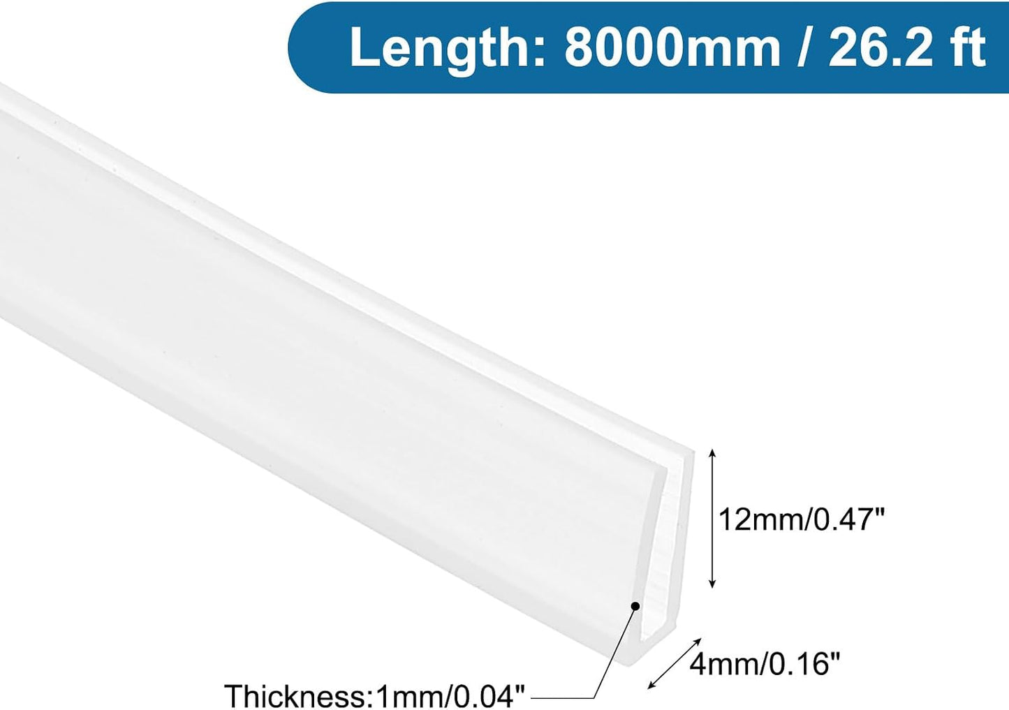 PATIKIL U Channel Edging Trim, 26Ft Sheet Metal Edge Guard Protector Rubber Edge Trim Air Sealed Seal Strip, 5/64" Slot, Fits 1/16"-5/64" Edge, 9/32" x5/128 x5/32