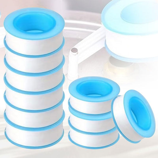 10 Rolls White PTFE Thread Seal Tape,0.55"x1575 Inches(131FT) Plumbing Plumbers Tape, Waterproof Leak Proof Pipe Sealant for Shower Head,Pipe Connections,Pipe Repairs,Home Maintenance,Watertight Seal