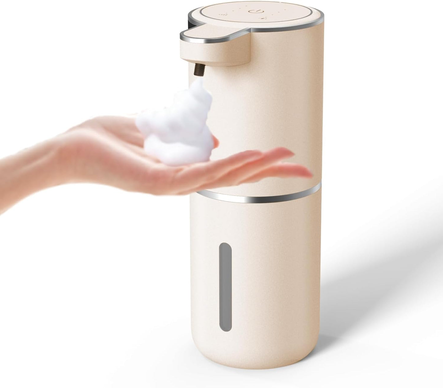 Automatic Soap Dispenser – Touchless Foaming Soap Dispenser 400ml USB Rechargeable Dispenser Electric Wall Mounted 4levels Adjustable Foam Soap Dispenser Pump for Bathroom Kitchen(Silver)