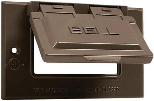 Hubbell-Raco 5101-2 1-Hole Weatherproof Device Cover, 4-9/16 in L X 2-13/16 in W X 3/4 in T, Bronze