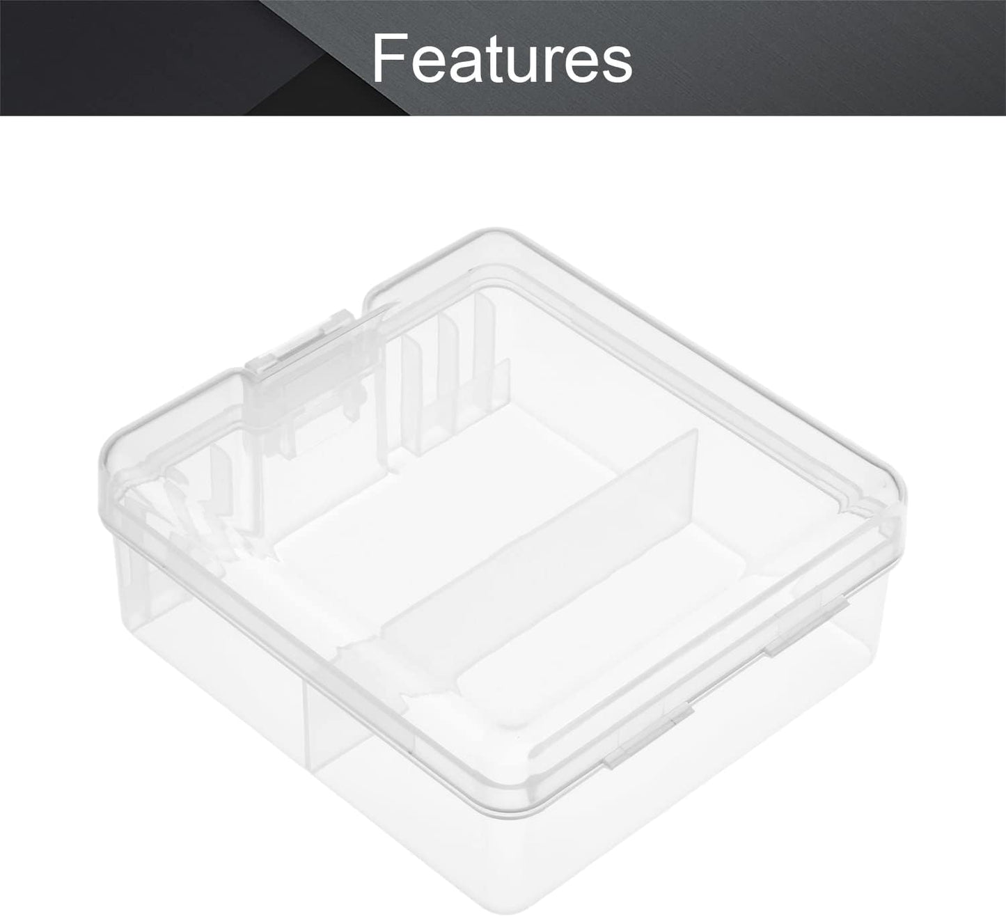 Fielect AAA/AA/C/D Battery Storage Case Holder Organizer Box Transparent