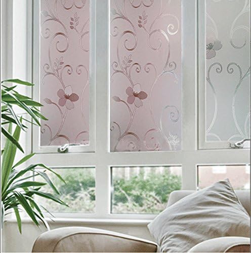 Niviy Window Privacy Film Static Cling Non-Adhesive Window Film Frosted Glass Bathroom Door Decoration Privacy Covering (17.7"x 78.7")