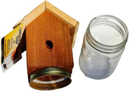 Wood Carpenter Bee Trap for Outside - Wood Boring bee Trap - Amish-Made Rustic Cedar Outdoor Hanging- Insect Traps Removes Carpenter Bee