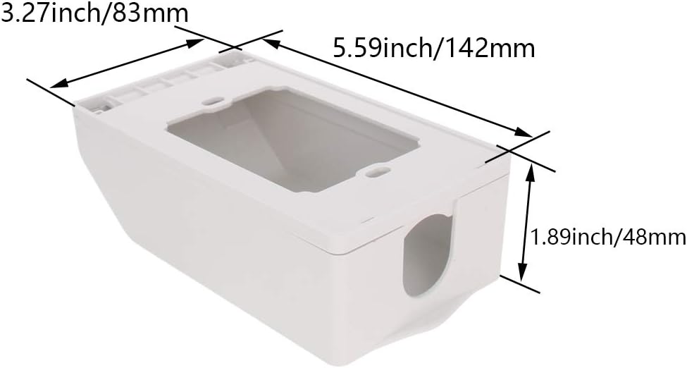 Heyiarbeit Weatherproof Cover Plug in Use Outlet Receptacle Protector 5.59"x3.27"x1.89"(LxWxH) for Retrofit Siding Construction 120 Type Transparent 1Pcs