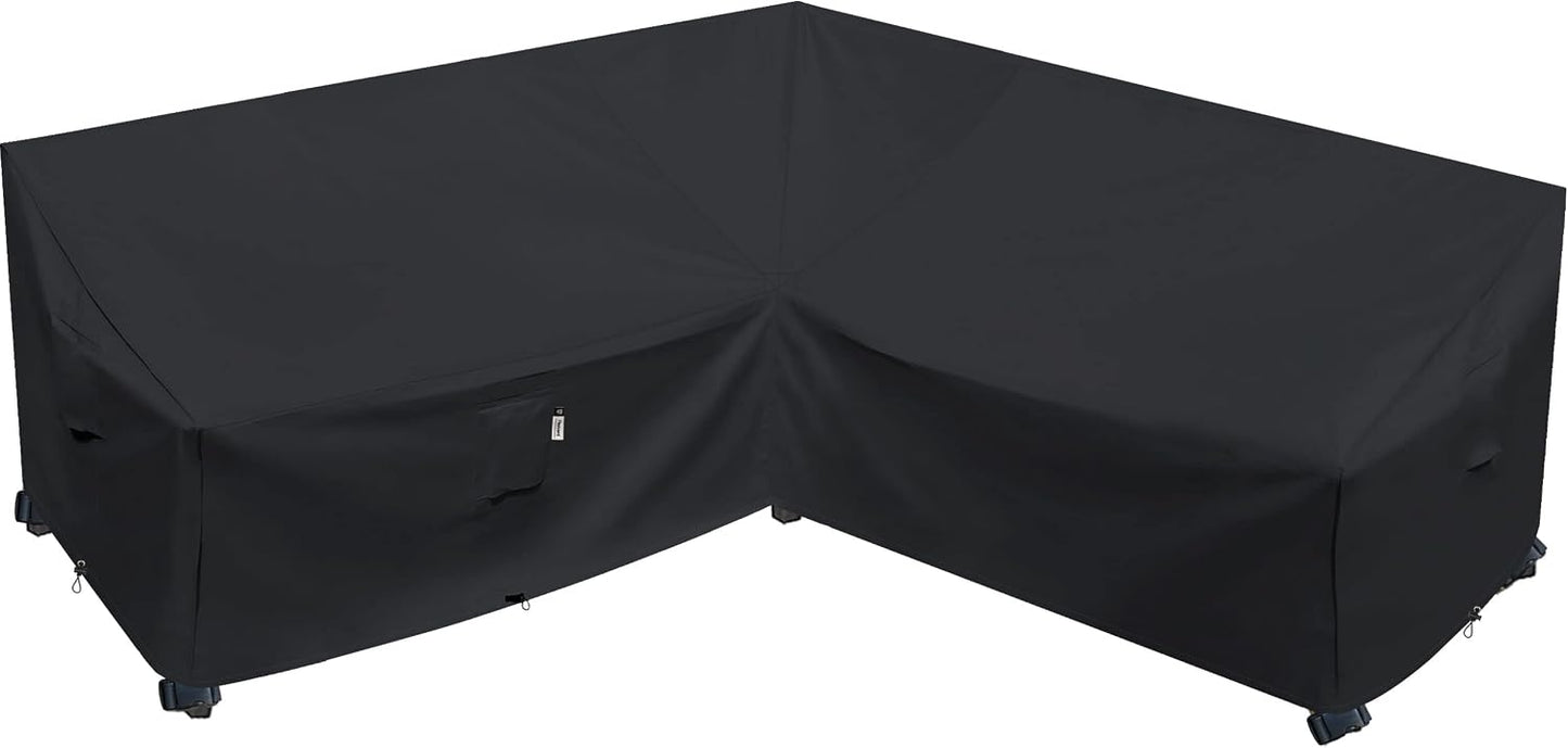 Patio Deck Box Cover, 63x30 Inch Fire Pit Covers with Straps and Handles, Waterproof Heavy Duty Outdoor Furniture Winter Cover for Keter, Suncast, Lifetime Container