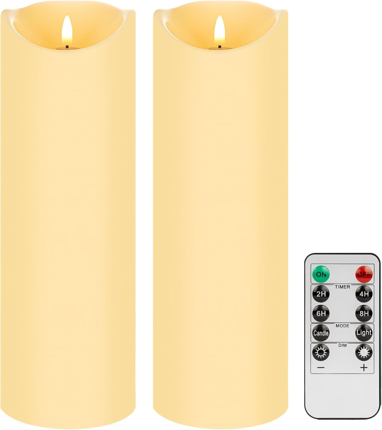 Blue Flameless Candles with Remote, Real Wax Glass Battery Operated Candles with Timer, LED Pillar Candle for Bedroom Home Wedding Birthday Party Fall Halloween Christmas Decorations, Set of 3