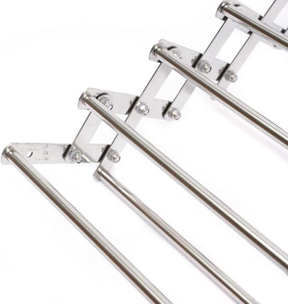 Wall Mounted Folding Bathroom Shelf Drying Rack Telescopic Towel Rack Stainless Steel Multifunctional Shelf 42~80cm Adjustable
