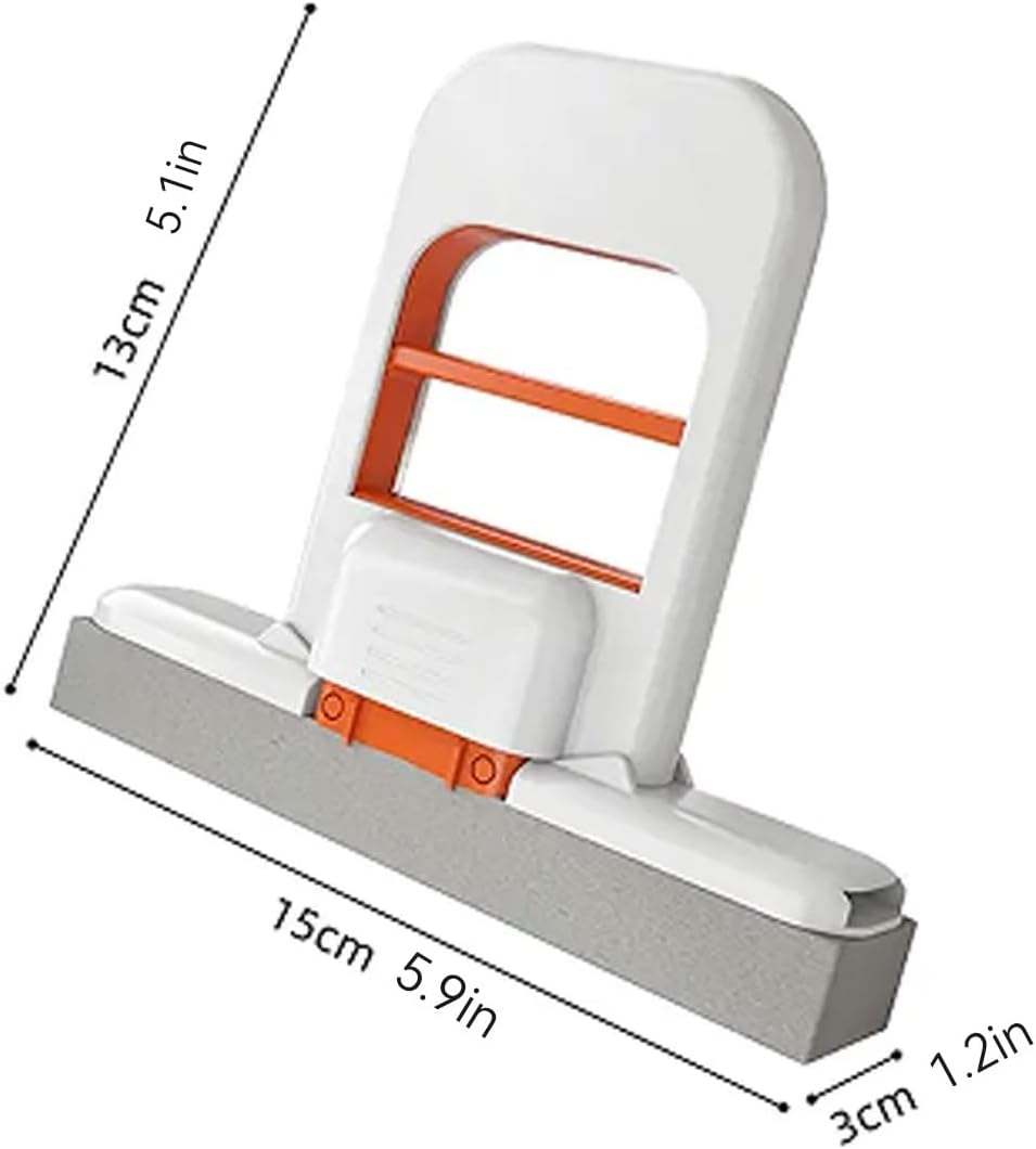 Mini Squeegee Mop for Kitchen Grease, Small Window Cleaner for Bathroom Mirror, Tile Wall, Sink, 15x2cm Microfiber Sponge Head, Lightweight Cleaning Tool for Small Spaces