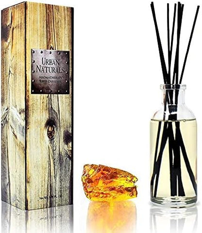 Urban Naturals Smoked Vanilla Reed Diffuser Set with Vanilla Bean, Sandalwood & Leather | Made in the USA - Colors A