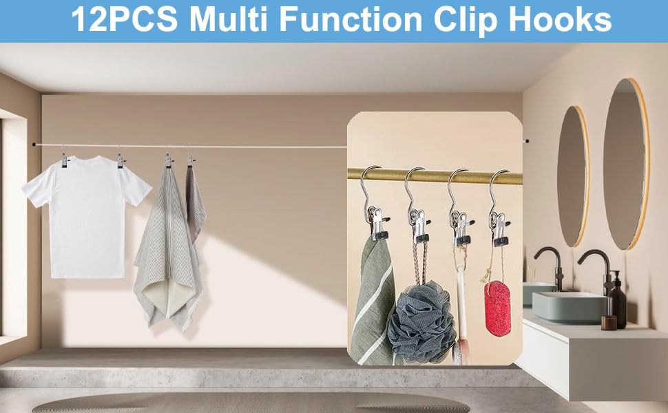 Boot Hanger Clips, Laundry Hanging Hooks Clothes Pins for Closet Organizer, Heavy Duty Hanger Clips for Pants, Socks, Towels, Hats, Boots, and Travel, Space-Saving Clothes Clips for Home Use