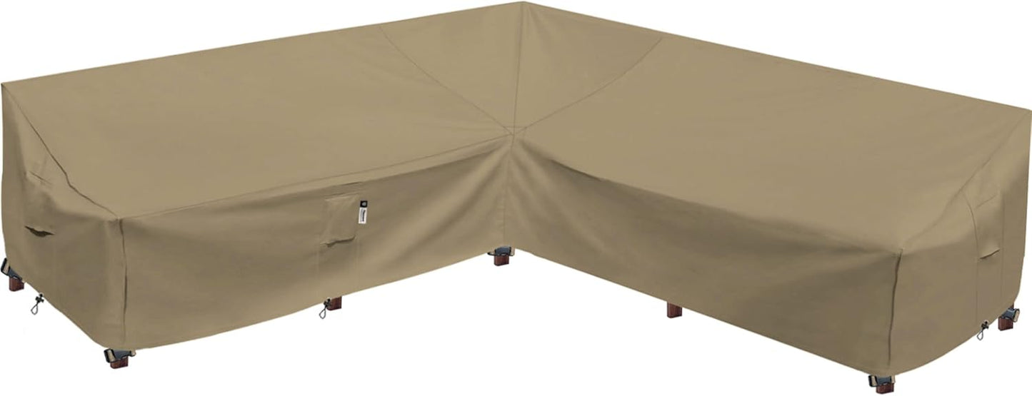 Patio Deck Box Cover, 63x30 Inch Fire Pit Covers with Straps and Handles, Waterproof Heavy Duty Outdoor Furniture Winter Cover for Keter, Suncast, Lifetime Container