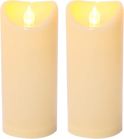 CANDLE CHOICE Waterproof Outdoor Battery Operated Flameless Candles with Remote Timer Plastic Flickering Fake Electric LED Pillars for Lantern Garden Wedding Christmas Decorations 3x4 Inches 3 PCS
