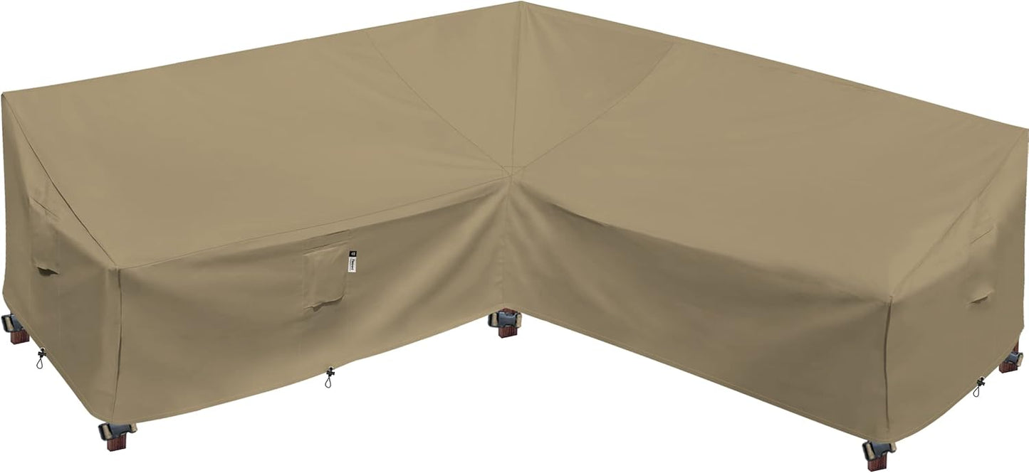 Patio Deck Box Cover, 63x30 Inch Fire Pit Covers with Straps and Handles, Waterproof Heavy Duty Outdoor Furniture Winter Cover for Keter, Suncast, Lifetime Container