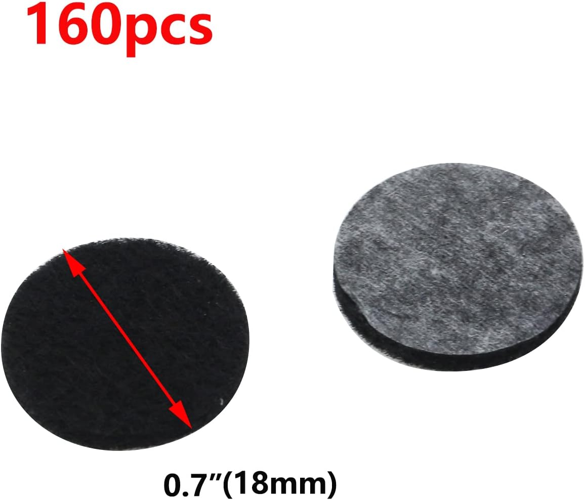 Antrader 1.5 Inch Self-Stick Furniture Round Felt Pads Wood Floor Protectors – Protect Your Hard Floors from Furniture Scratches, Pack of 48, Black