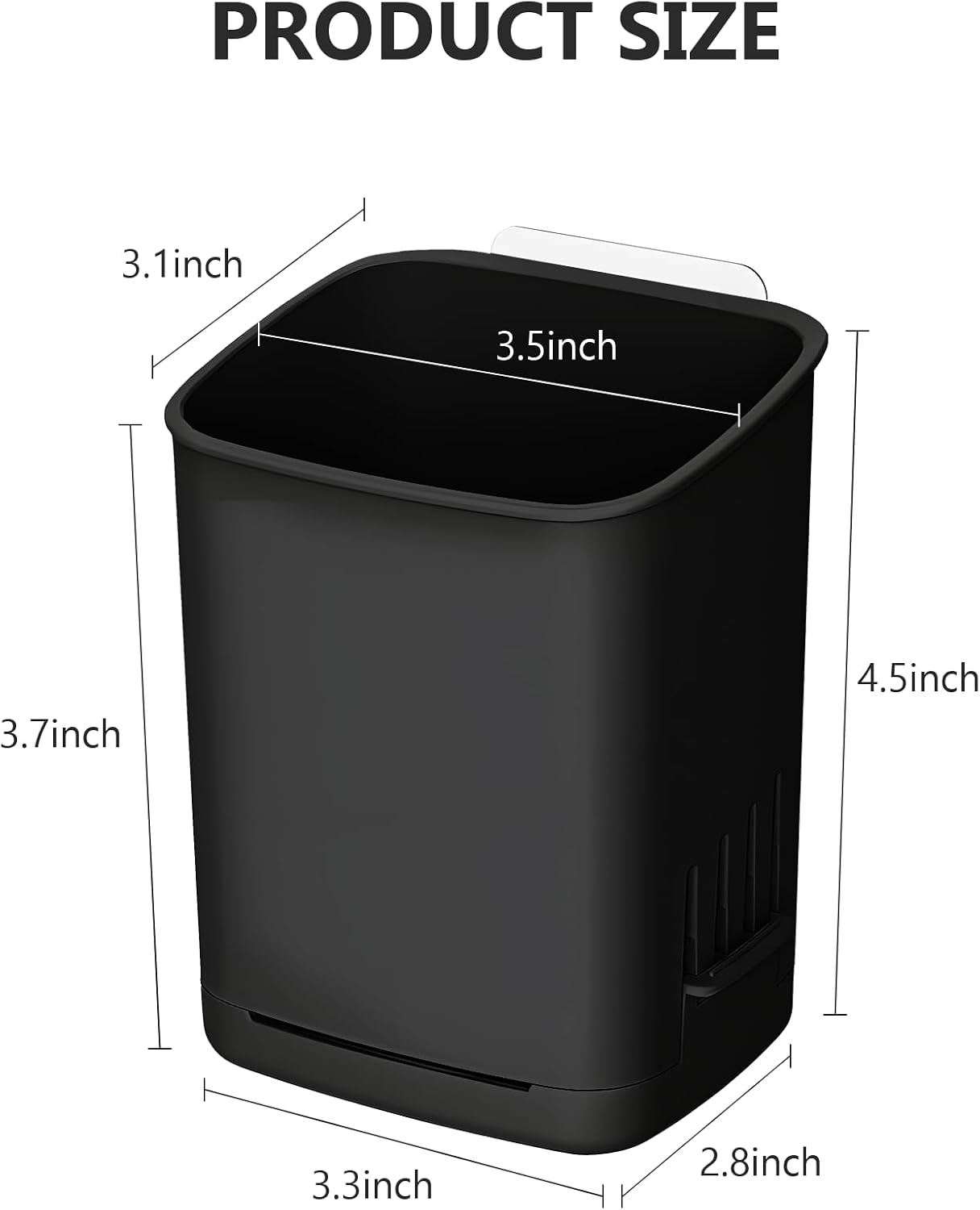 2 Pack Wall Mounted Toothbrush Holders，Removable Drill-Free Wall Shower Holder for Toothbrush,Toothpaste, Razor, Self-draining Self Adhesive Cup in Shower, Kitchen Tableware Organizer (Black