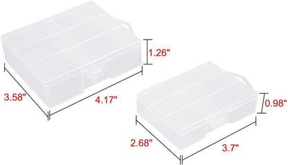 AA Battery Storage Box Organizer Holder Clear Plastic Case Container Portable-Holds 24xAA Batteries(2Pcs)