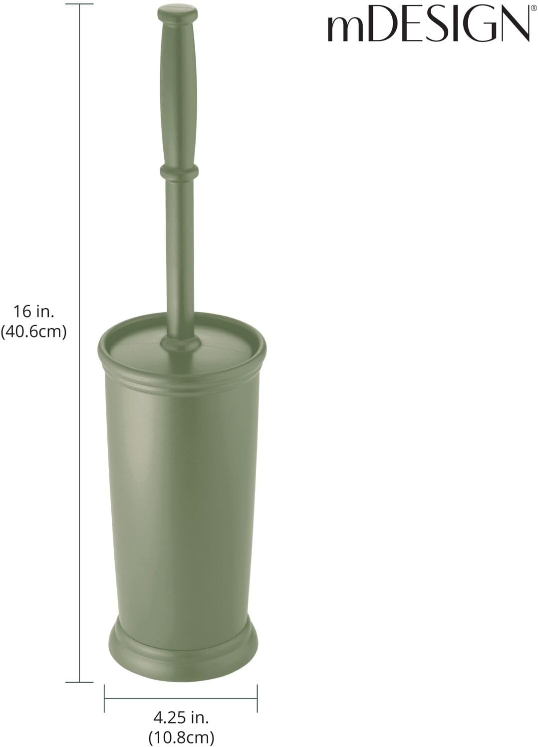 mDesign Metal Freestanding Slim Toilet Bowl Brush and Holder