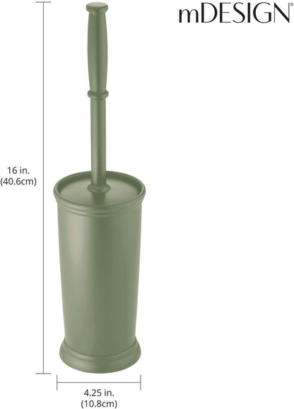 mDesign Metal Freestanding Slim Toilet Bowl Brush and Holder