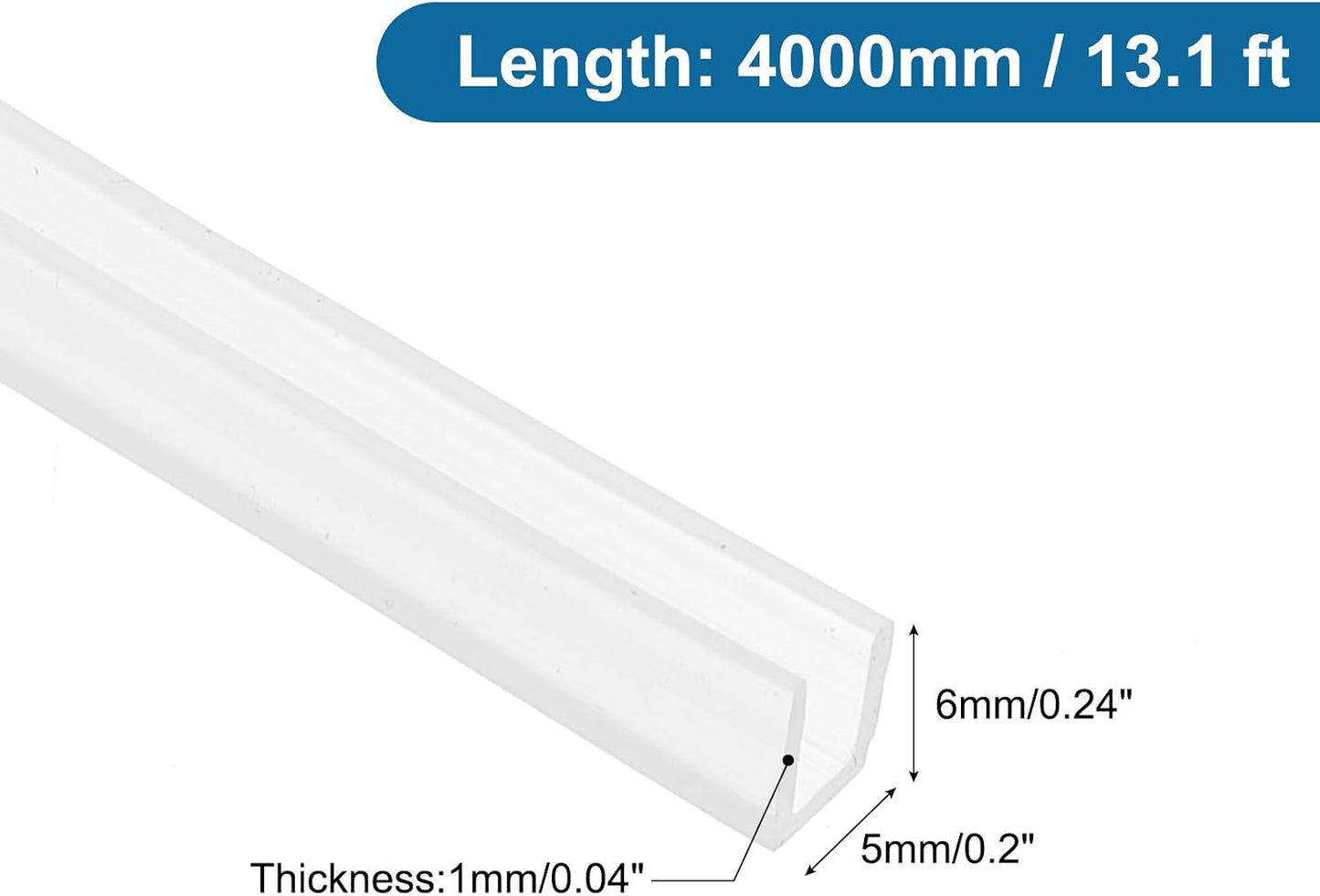 PATIKIL U Channel Edging Trim, 26Ft Sheet Metal Edge Guard Protector Rubber Edge Trim Air Sealed Seal Strip, 5/64" Slot, Fits 1/16"-5/64" Edge, 9/32" x5/128 x5/32