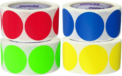 ChromaLabel 2 inch Color-Code Dot Labels | 500/Roll (Yellow)
