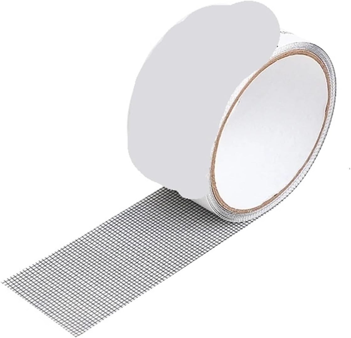 Window Screen Repair Tape 2 Pcs Window Screen Tape Screen Repair Subsidy Door Curtain Hole Patch Repair Self-Adhesive Screen Tape(Gray)
