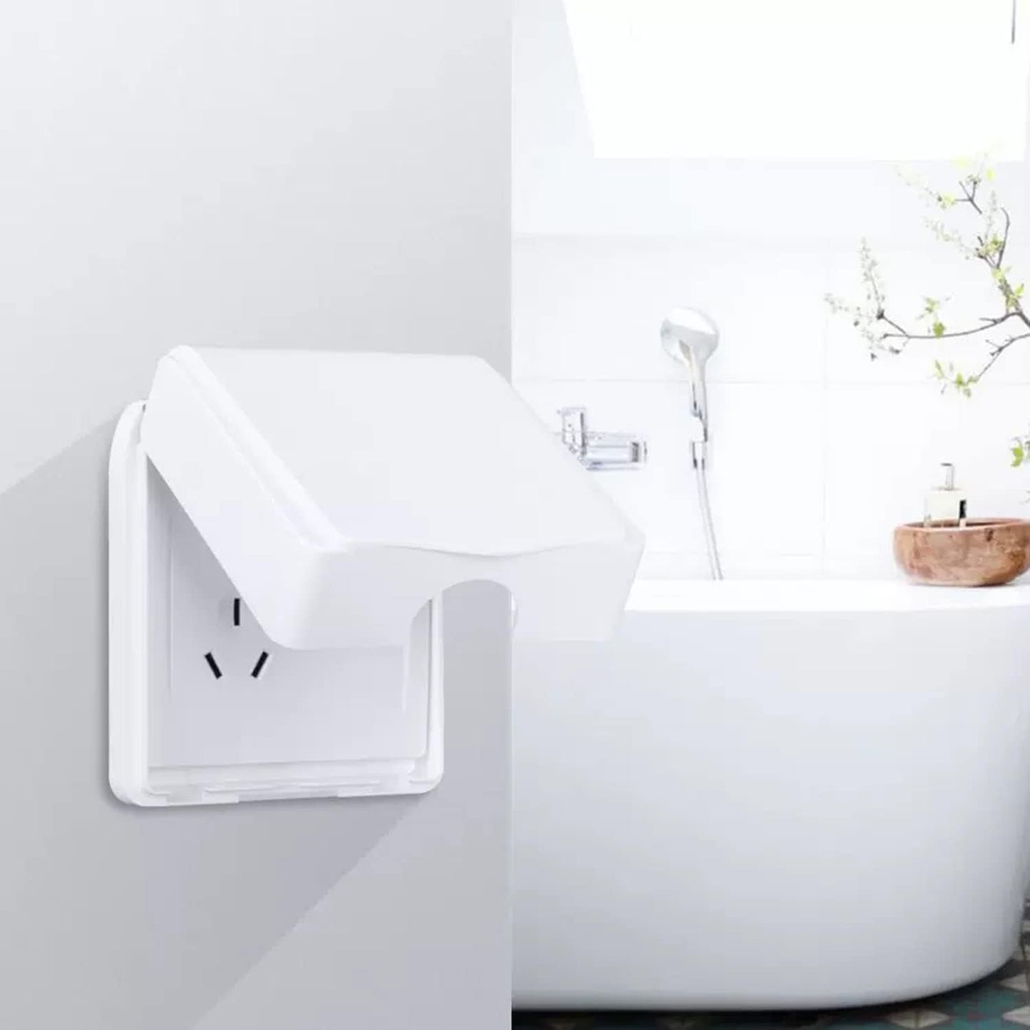 Heyiarbeit Weatherproof Cover Plug in Use Outlet Receptacle Protector 5.59"x3.27"x1.89"(LxWxH) for Retrofit Siding Construction 120 Type Transparent 1Pcs