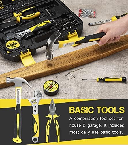 DOWELL 10 Piece Small Tool Kit,Mini Portable Tool Set,Home Repair Hand Tool Kit with Plastic Tool box Storage Case