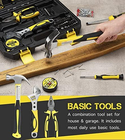 DOWELL 10 Piece Small Tool Kit,Mini Portable Tool Set,Home Repair Hand Tool Kit with Plastic Tool box Storage Case