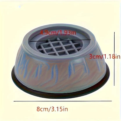 4 Pack Washing Machine Anti-Vibration Pads, Shock Absorption Noise Reduction Feet, Waterproof Anti-Slip Silencer Mat for Washer and Dryer, Sturdy Riser Support for Stable Laundry Appliance