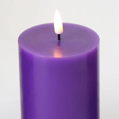 Black Flameless Pillar Candles with Remote, Flickering LED Wax Candles Battery Operated Set of 3