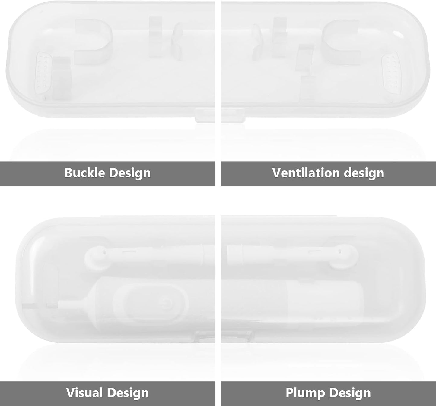 Newly upgraded toothbrush travel case, suitable for Oral-B/Oral-B Pro/Philips Sonicare/Aquasonic toothbrush, travel electric toothbrush box(black)
