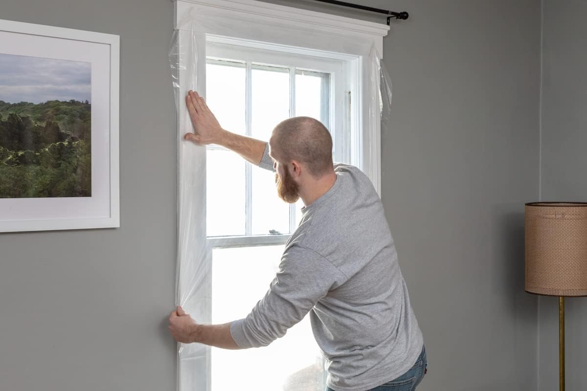 Duck Brand Winter Window Insulation Kit – Window Seal Rolled Shrink Film Covers Up to 15 3’ x 5’ Windows – Window Tape Included – Easy Indoor Installation - Clear - 15-Pack (288069)